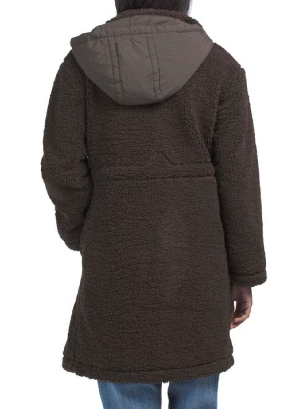 HUNTER Iris Sherpa Longline Mixed Media Active Coat - Picture 2 of 2